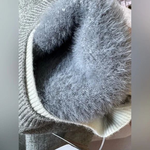 NWT Men’s Paul Frank Gray Fleece Lined Faux White Layer Detail Winter Sweater - Picture 6 of 6